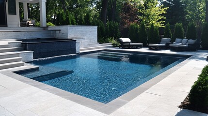 Luxury Backyard Pool and Waterfall Oasis