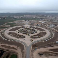 Aerial View Construction Site