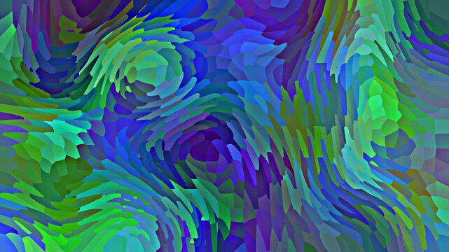 Abstract Paint Fingers Scrolling Background 4K Loop features line shapes of various yellow to blue hues scrolling left to right and morphing along the way in a loop.