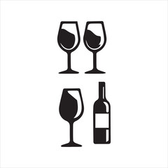 wine bottle and glass