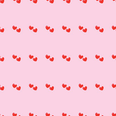 Wrapping paper decorative background. Cute red seamless pattern Valentine's Day 14 February