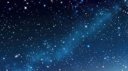 A starry night sky filled with twinkling stars and a soft blue glow.