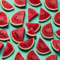 background with watermelon slices pattern 