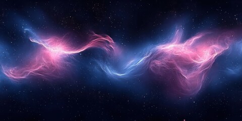 Obraz premium Abstract Expressionism Cosmic Nebula Soft Light Swirling Gases Panoramic View