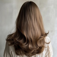 Naklejka premium Long Wavy Brown Hair: Style and Beauty Goals