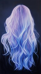 Flowing Blue and Purple Hair: A Dreamy Portrait