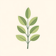 Fototapeta premium Simple 2D Acacia Leaf Logo with Elegant Details