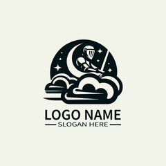 Knight Cloud Racer Logo Design, Sky Knight Racing Logo, Cloud Chaser Knight Logo, Fantasy Racing Knight Logo, Medieval Racing Logo