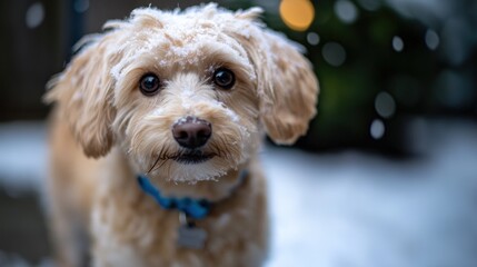 Adorable Fluffy Dog in the Snow