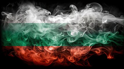 Bulgarian Flag, Smoke, Black Background, High Depth of Field,  National Symbol,  Bulgaria,  Smoke Art, Abstract Flag,  Patriotic Image,  Isolated Flag