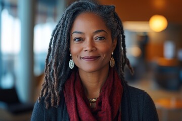 Portrait of a Confident Woman with Dreadlocks