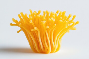 Close-up View of Yellow, Branching, Organic Structure, Resembling Coral or a Flower, Detailed Texture and Shape, Vivid Color
