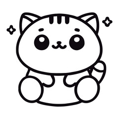 Obraz premium Adorable illustrator and line art of cats for coloring book 