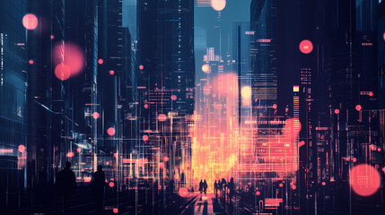 Futuristic revenue shortfall detector using big data analytics to predict and address fiscal gaps. Shadowfall. Illustration