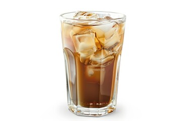 Ultra Hd Picture of Glass of Ice Coffee Isolated on White Background
