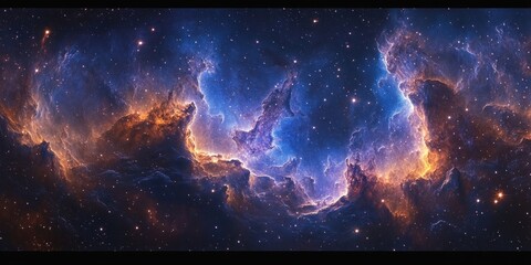 Cosmic Nebula and Star Field in Deep Space Panoramic Background HDRI Map