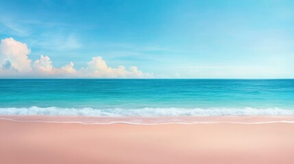 Fototapeta premium Tranquil ocean waves serene beach digital artwork calm environment wide view coastal serenity