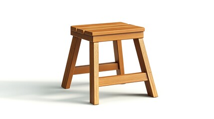 Wooden stool isolated on white background
