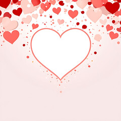 Pink Paper Hearts Confetti Overlay wedding card gift celebration design holiday background