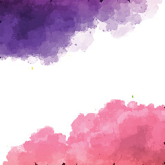 Obraz premium Abstract watercolor background with purple and pink clouds.