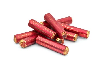 Isolated red firework on white background with clipping path