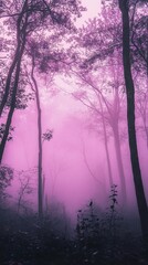 Purple Fog Forest: Dreamlike Landscape Photography