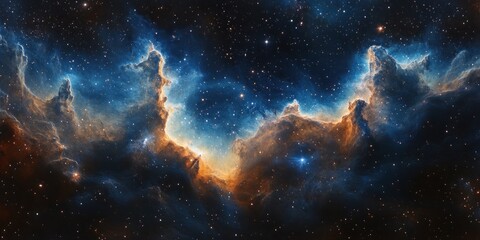 Naklejka premium Cosmic Nebula Impressionism Space HDRI Panoramic 360 Degree Environment Map