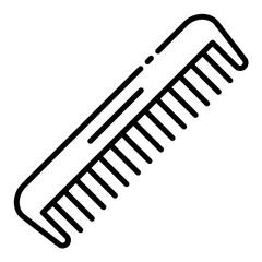Comb outline icon representing hair styling and grooming in barber shops