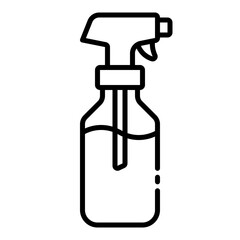 Spray bottle outline icon representing barber and hair styling accessories