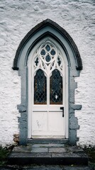 Obraz premium Ancient Church Door: Gothic Architecture and Stonework