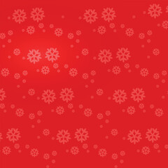 Red background with scattered snowflakes.