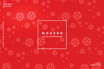 Red background with snowflakes, modern design for poster.