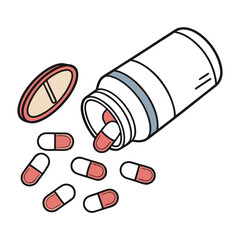 pills vector art illustration on a white