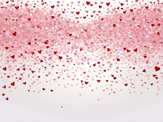 Obraz premium Pink Paper Hearts Confetti Overlay wedding card gift celebration design holiday background