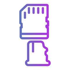 micro sd Gradient icon