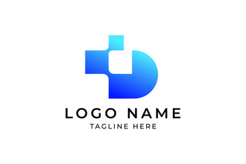 Obraz premium D Tech Logo Design