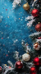 Christmas Ornament Background: Festive Winter Holiday Decoration