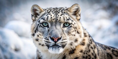 Fototapeta premium Stunning Snow Leopard in High Depth of Field, Majestic Wildlife Photography, Nature, Exotic Animals, Conservation, Endangered Species, Big Cats, Natural Habitat, Wildlife Portraits