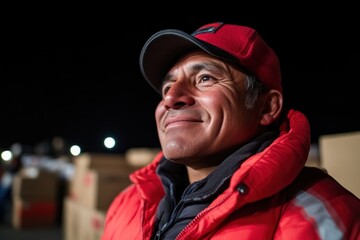 Obraz premium Celebrating resilience humanitarian efforts nighttime portrait urban environment close-up community spirit