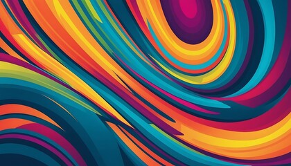 Abstract Swirling Colorful Lines Design Art