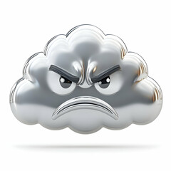 Naklejka premium Angry Metal Cloud 3D Illustration