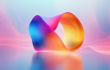AI Copilot 3D Logo Design with Modern Minimalist Abstract Style and Rainbow Gradient