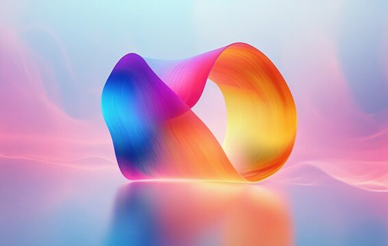 AI Copilot 3D Logo Design with Modern Minimalist Abstract Style and Rainbow Gradient