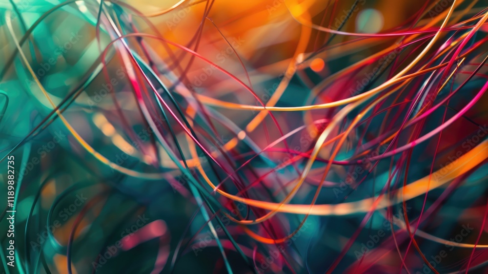 Poster a vibrant abstract background featuring dynamic interconnected lines that create a sense of movement