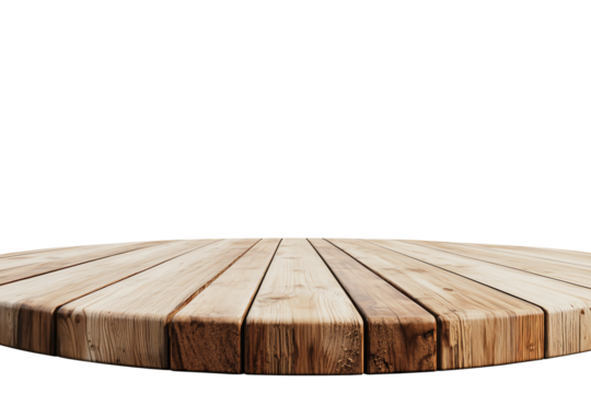 Round Wooden Platform Displaying Natural Timber Plank Texture for Products or Exhibits