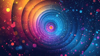 Obraz premium Wonderful picture red, blue, yellow energy particle scatter across background, Fractal art create abstract style effect perfect for design wallpaper or poster in energetic and creativity sense. AIG53.
