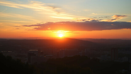 Fototapeta premium sunset in the city