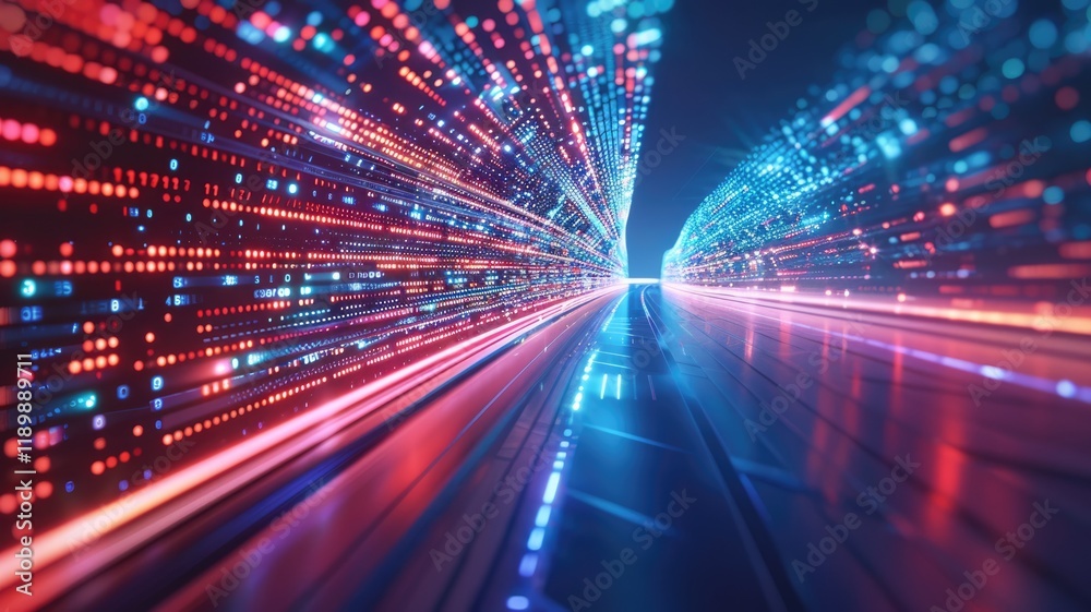 Poster immerse in a vibrant digital landscape showcasing the dynamic flow of data on the internet. this abs