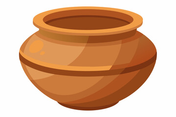  Beautiful and different color empty violate clay pot over white background vector art illustration