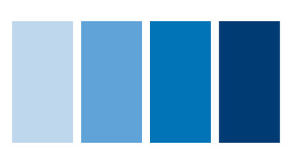 Baby Blue, Blue Grotto, Royal Blue, Navy Blue color palette. Set of bright color palette combination in rgb hex. Color palette for ui ux design. Abstract vector illustration for your graphic design